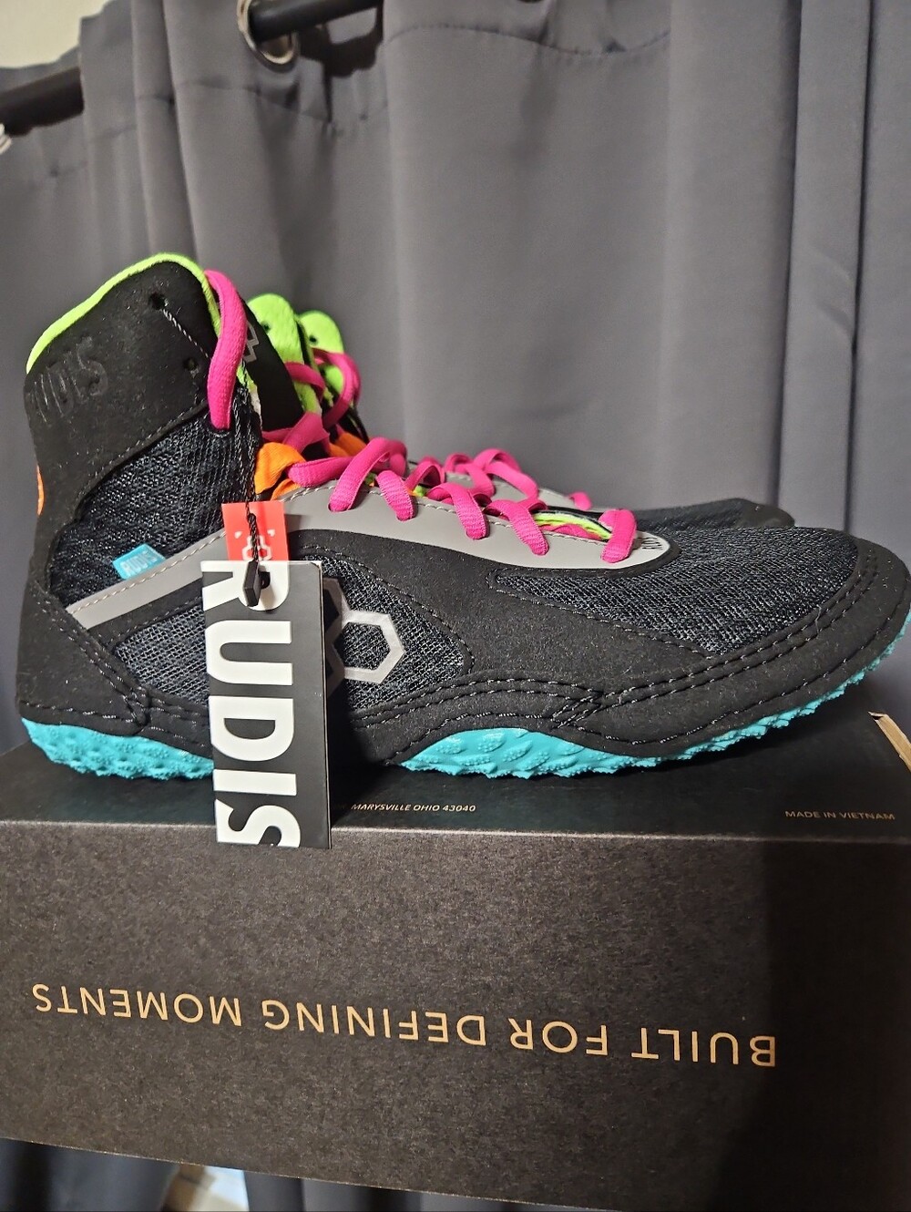 RUDIS Alpha 2.0 Wrestling Shoes: Selfish: BLACK: NEW IN BOX: MENS 9.5 WOMENS 11